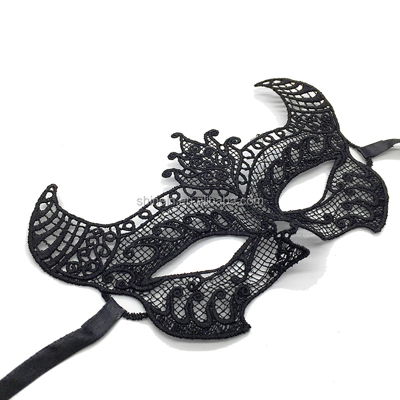 Cow Shape Black Sexy Lace Eye Party Masks for Masquerade Venetian Party