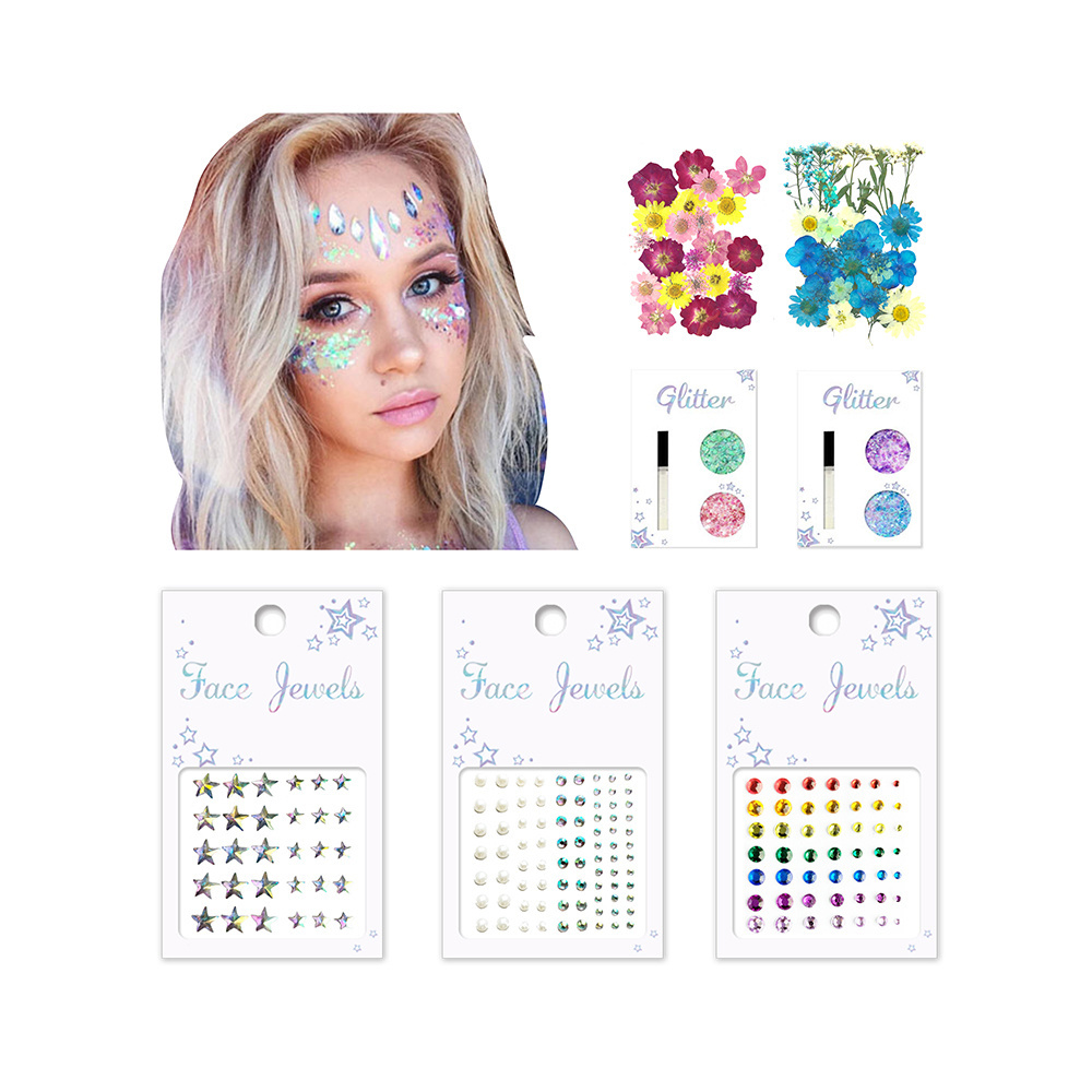 Shinein Bindi Rave Crystal Face Gems Jewel Temporary Tattoo Adhesive Rhinestones for Face