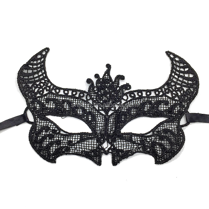 Cow Shape Black Sexy Lace Eye Party Masks for Masquerade Venetian Party