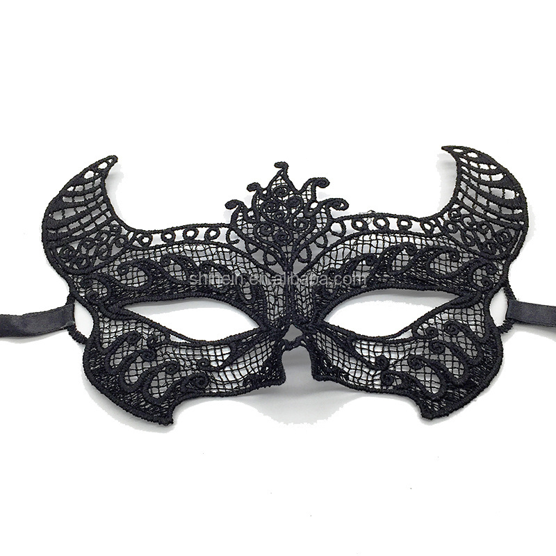 Cow Shape Black Sexy Lace Eye Party Masks for Masquerade Venetian Party