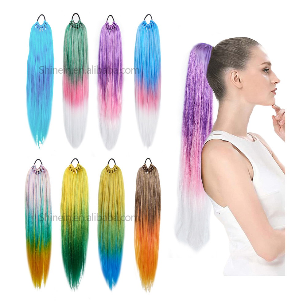 Wholesale Low Temperature Rubber Band Ombre Braiding Hair Extension Professional Synthetic Pre Stretched Hair Braiding