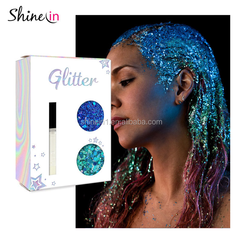 Shinein Popular Eco-Friendly Chunky Glitter Pink Purple Blue Multicolor Body Face Glitter for Party Decoration