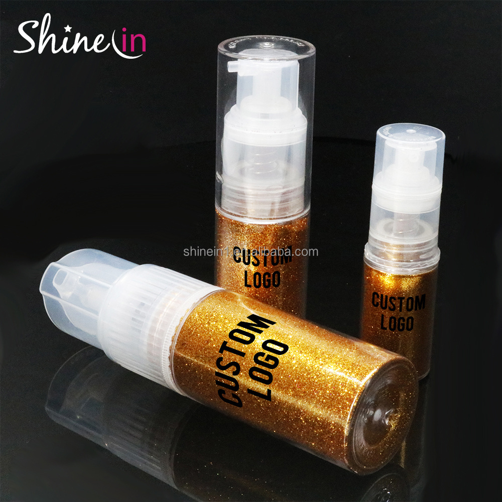 Shinein New Holographic Loose Dust Cosmetic Hair Face Body Glitter Spray in Pump Bottle for Festival Craft