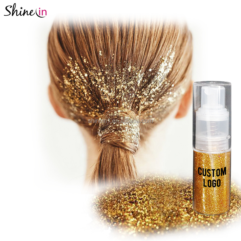 Shinein New Holographic Loose Dust Cosmetic Hair Face Body Glitter Spray in Pump Bottle for Festival Craft