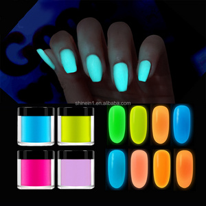 Professional Bulk Fluorescent Nail Art Neon Glitter Luminous Glow in Dark Acrylic Dipping Powder