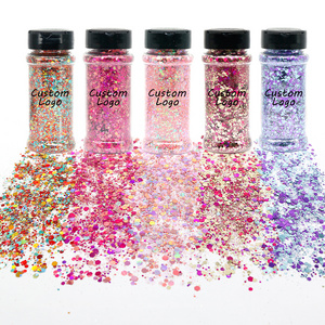 Shinein Bulk Holographic Chunky Glitter in Shaker 4.5g 10g 1.5oz 2oz 3.5oz Jars Glitter Container Shaker