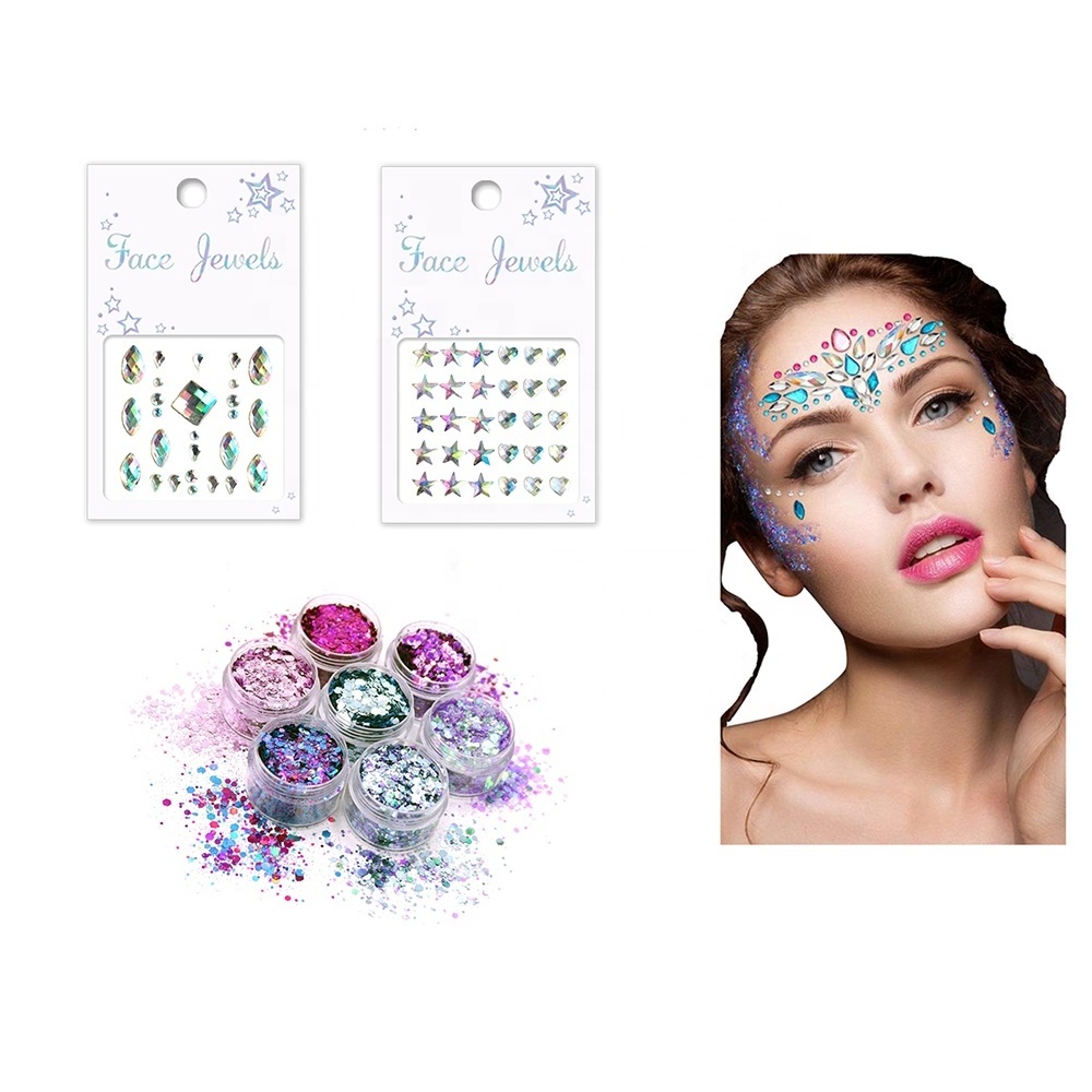 Hot Sell Festival Party Crystal Jewels Body Face Rhinestone Stickers Temporary Gem Eye Tattoo Sticker for Women