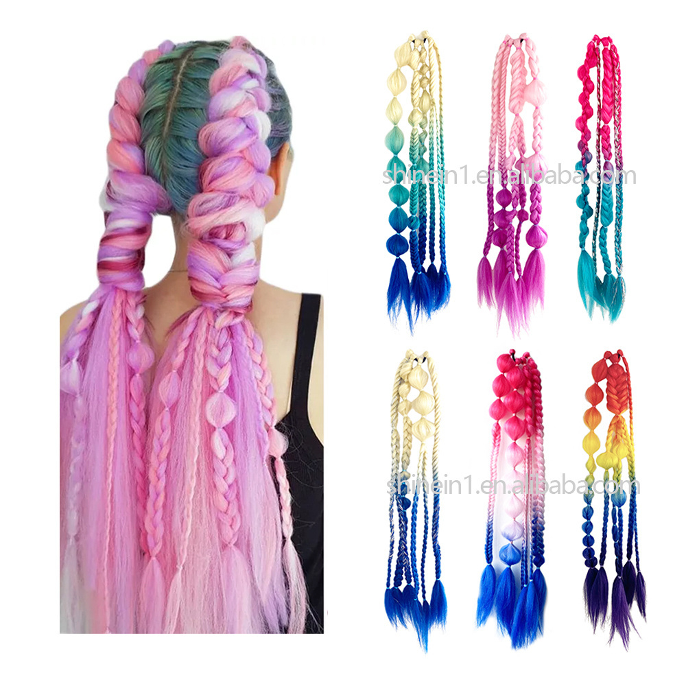 Wholesale Low Temperature Rubber Band Ombre Braiding Hair Extension Professional Synthetic Pre Stretched Hair Braiding