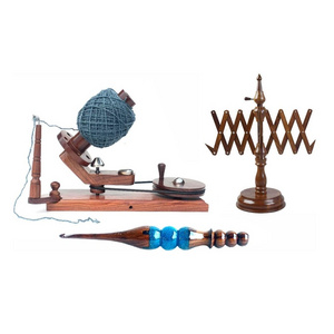 Yarn Large Ball Winder and Table Top Swift Crochet Umbrella Holder Hand Knitting Winding Tools Wool Rosewood Winder and Swift