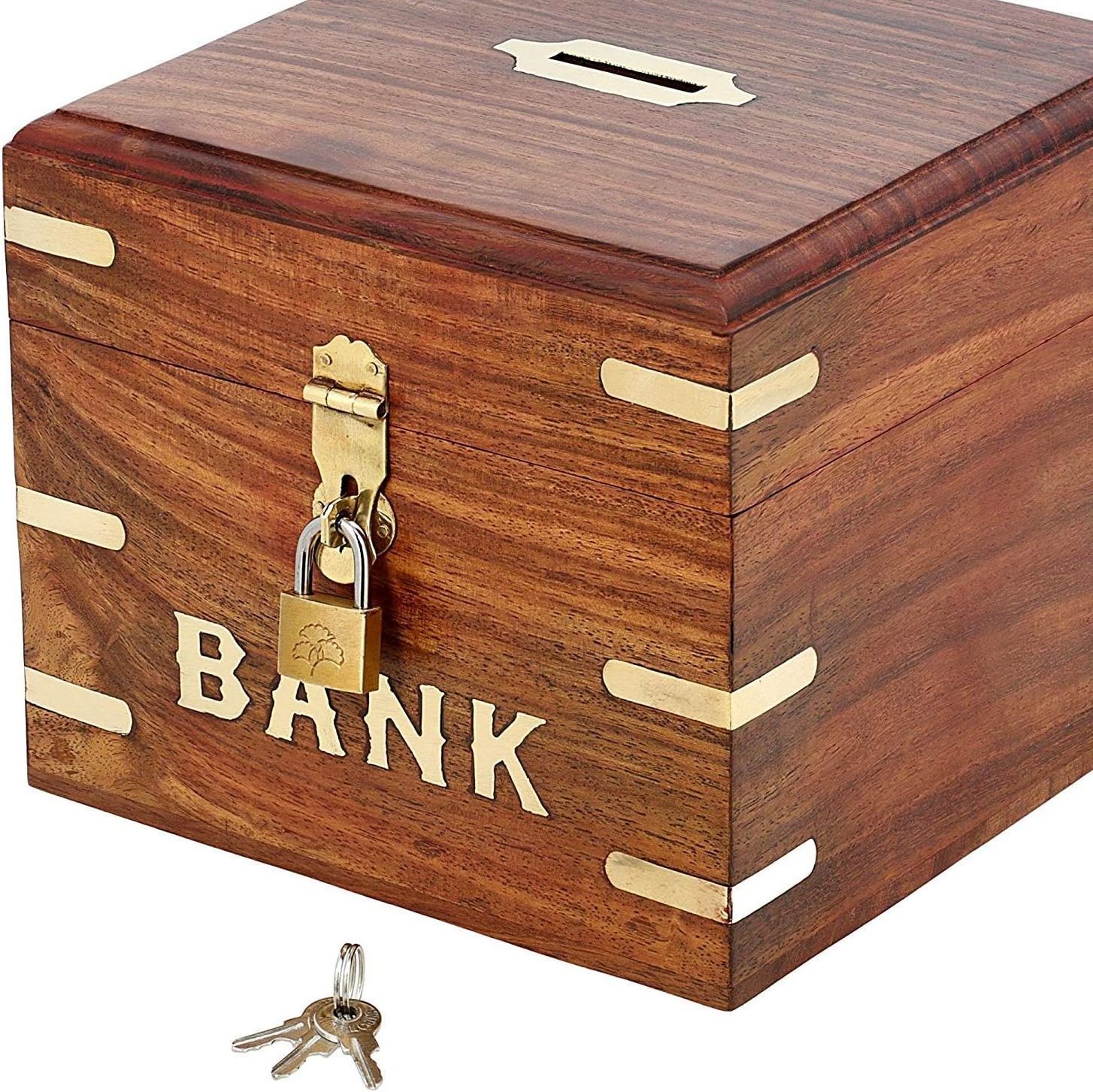 IBLAY Indian Coin Bank Money Saving Box Banks for Kids & Adults Wood Vacation Piggy Bank1