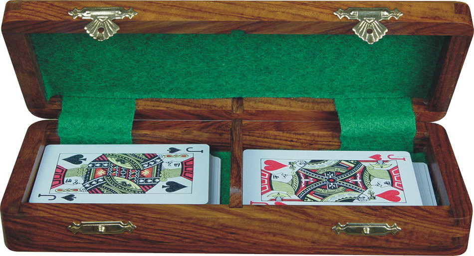 Wooden Playing Card Holder for 2 cards