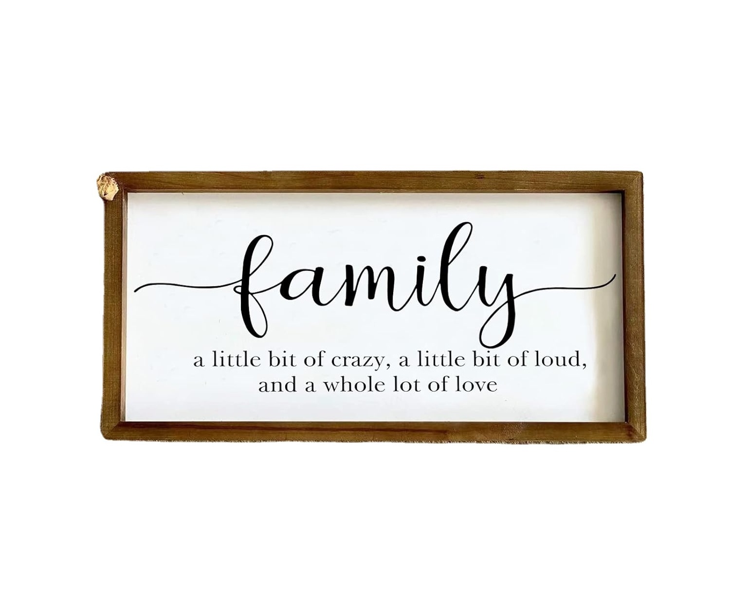 Family Sign for Home Decor, Wood Framed Sign with Family Quote Sayings for Wall, Kitchen, Living Room, Bathroom, Bedroom