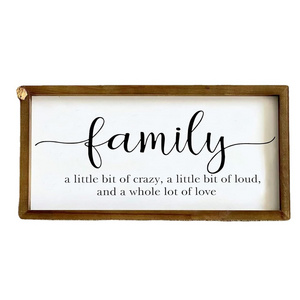 Family Sign for Home Decor, Wood Framed Sign with Family Quote Sayings for Wall, Kitchen, Living Room, Bathroom, Bedroom