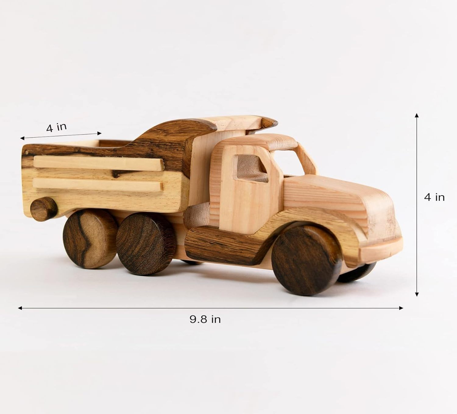 Wooden Truck Toys Car for Toddlers Unpainted Safe to Play Handmade in Vietnam (Truck)