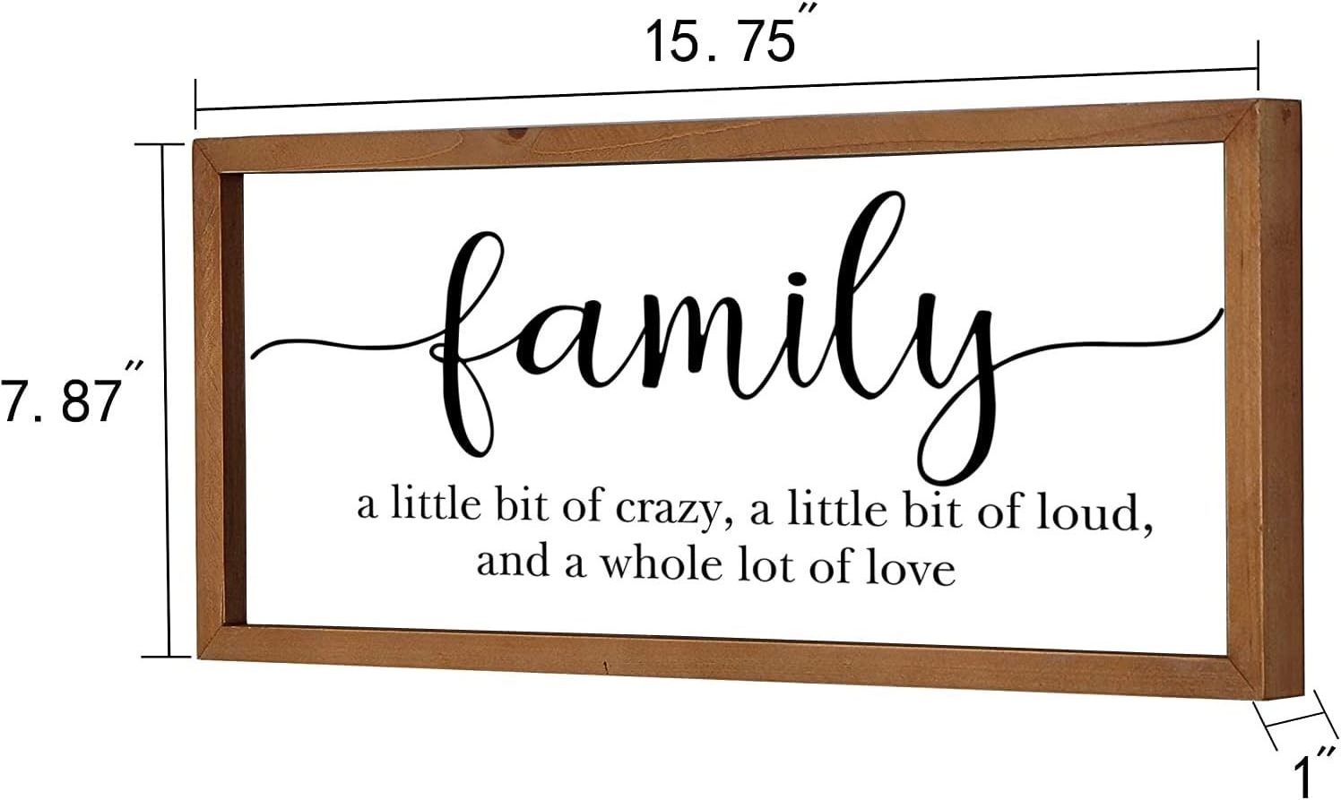 Family Sign for Home Decor, Wood Framed Sign with Family Quote Sayings for Wall, Kitchen, Living Room, Bathroom, Bedroom