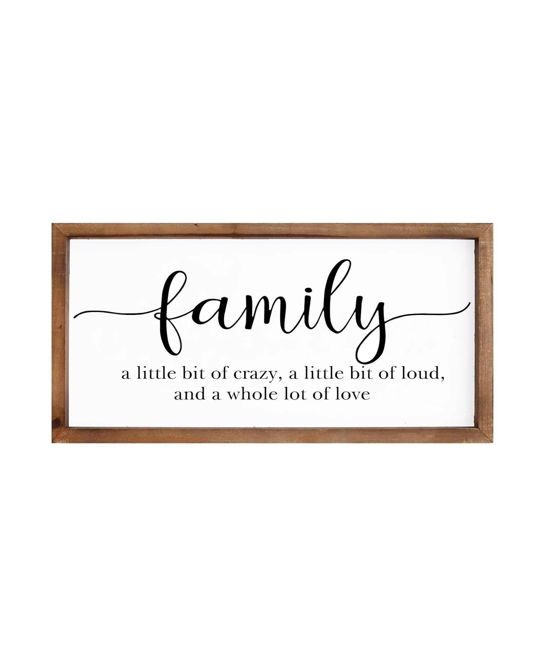 Family Sign for Home Decor, Wood Framed Sign with Family Quote Sayings for Wall, Kitchen, Living Room, Bathroom, Bedroom