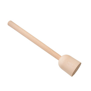 Potato Masher, Untreated Beechwood Smooth Potato Ricer Presser Meat/Garlic Smasher With Wooden Handle