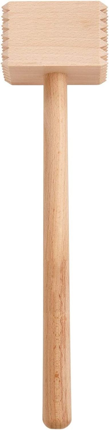 Wooden Meat Tenderizer Mallet Marinating Prep Tool Double Sided FSC-Certified Beechwood 12.5-Inches