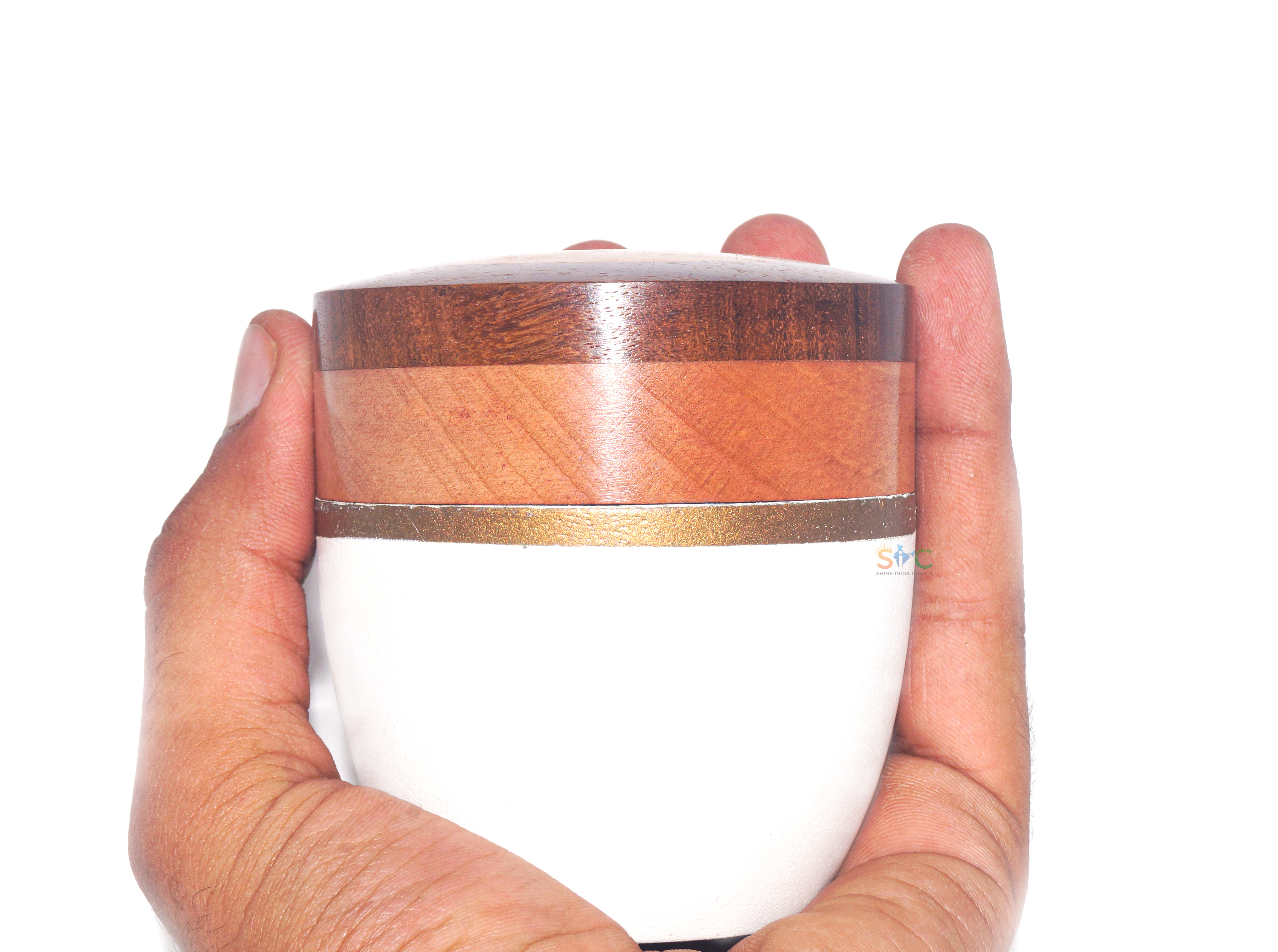 Wooden Handmade mini cremation urn for ashes