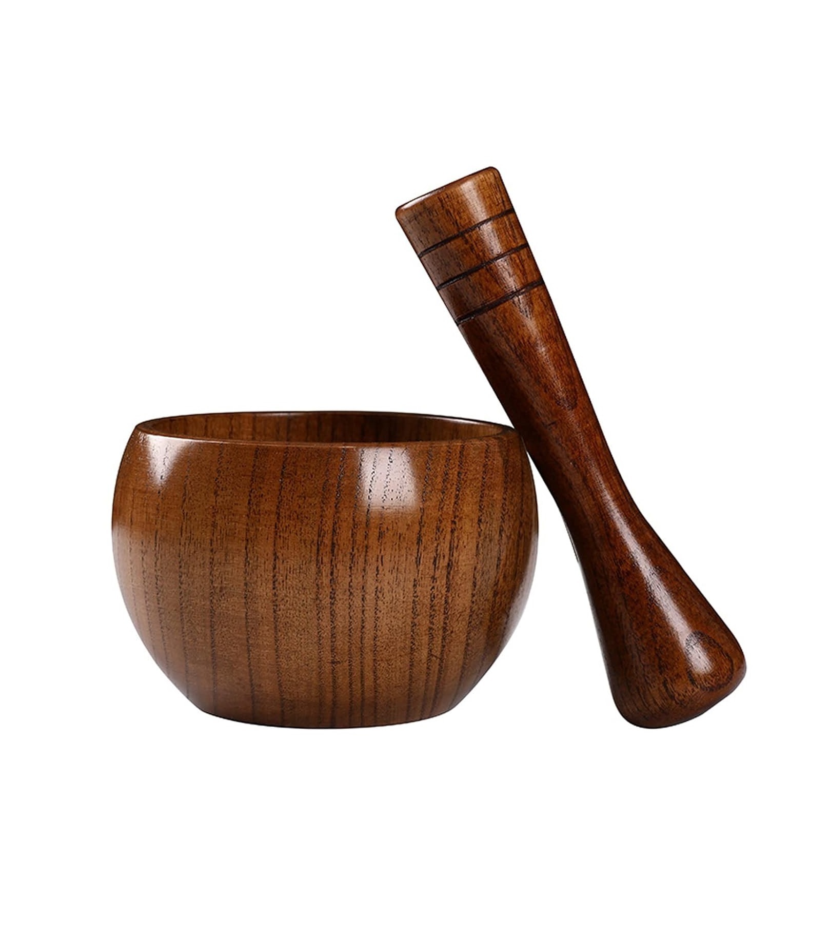 Wood Mortar and Pestle Set Wood Grinder Bowl for Guacamole, Salsa, Herb Crusher and Pill Manual Bowl Seasonings Pill Crusher