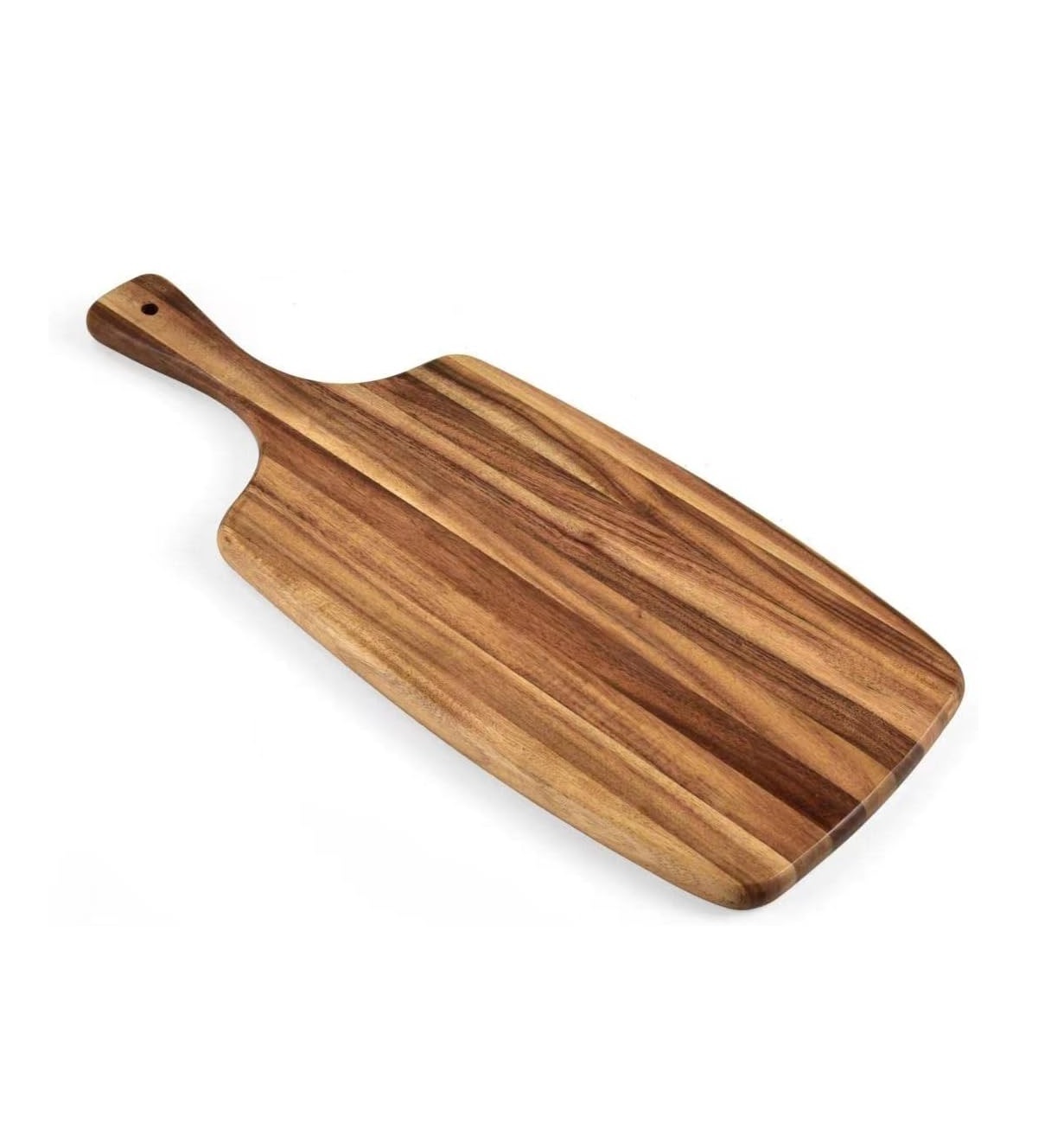 Acacia Wood Cutting Board with Handle - Wooden Charcuterie Board for Bread Meat Fruits Cheese and Serving Butcher Block