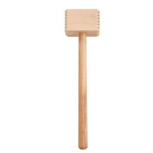 Wooden Meat Tenderizer Mallet Marinating Prep Tool Double Sided FSC-Certified Beechwood 12.5-Inches