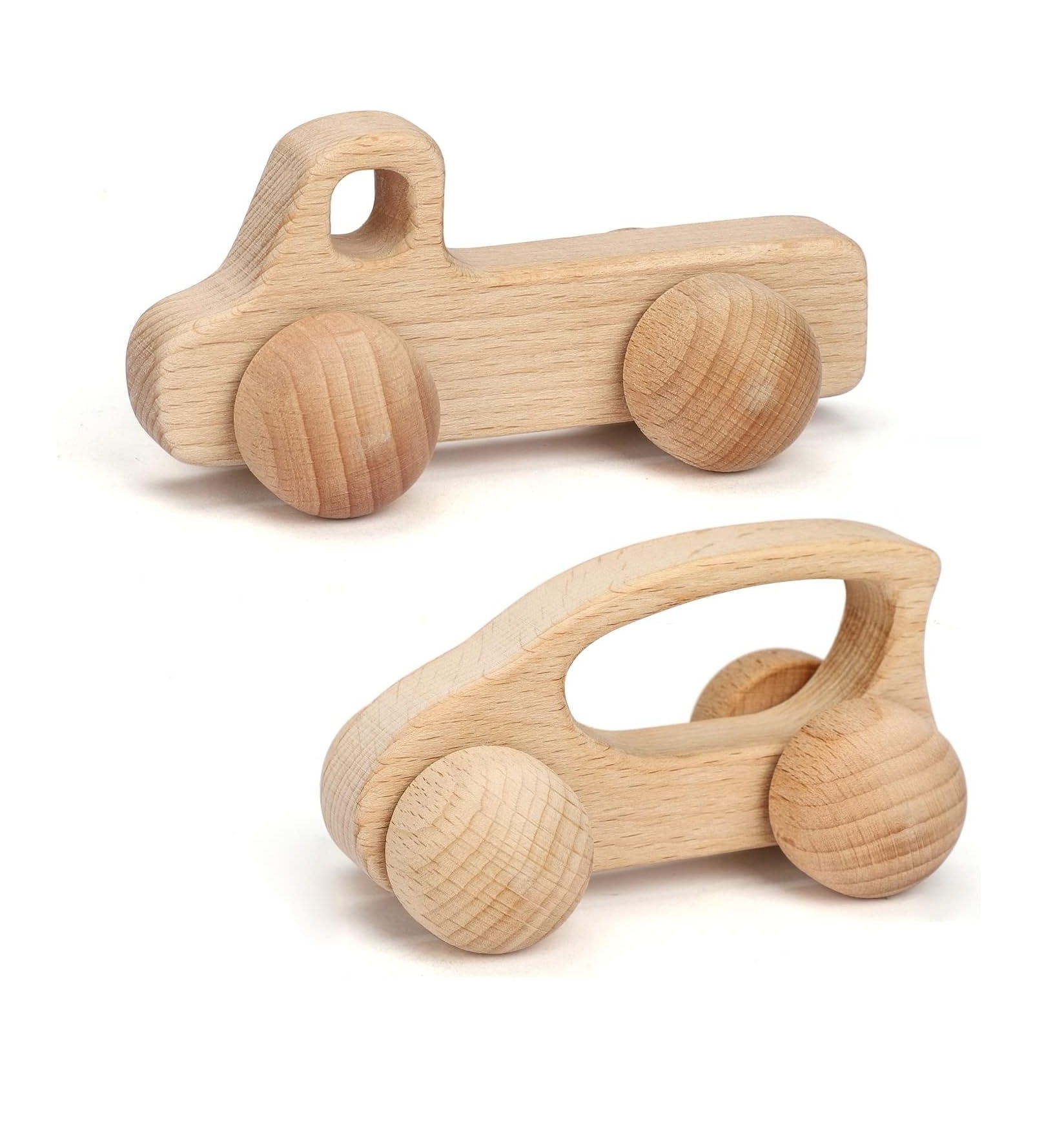 Wooden Cars for Toddlers 1-3 Montessori Toys for Babies 0-6-12 Months Baby Rattle Wooden Toy Truck Baby Boy Nursery Decor