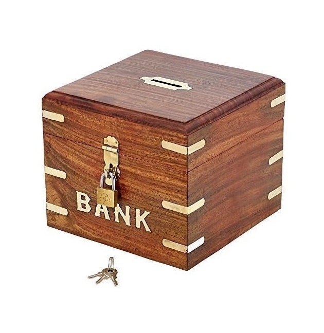 IBLAY Indian Coin Bank Money Saving Box Banks for Kids & Adults Wood Vacation Piggy Bank1