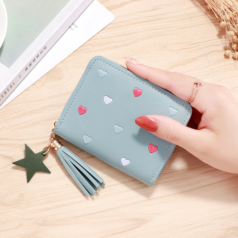 Women Wallets Zipper PU Leather Coin Purse Mini Key Chain Small Wallet Multi-card Bit Card Holder Card Holder