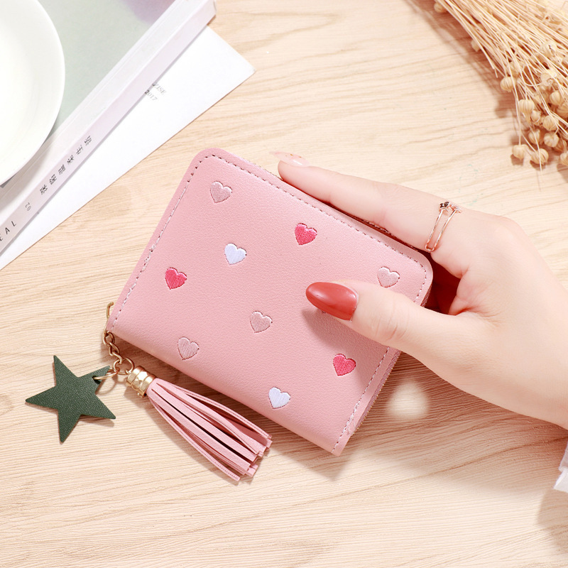 Women Wallets Zipper PU Leather Coin Purse Mini Key Chain Small Wallet Multi-card Bit Card Holder Card Holder