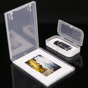 USB Memory Storage Plastic PP Box Clear USB Pen Drive DVD Case With USB Holder Plastic Flash Pen Drive Case