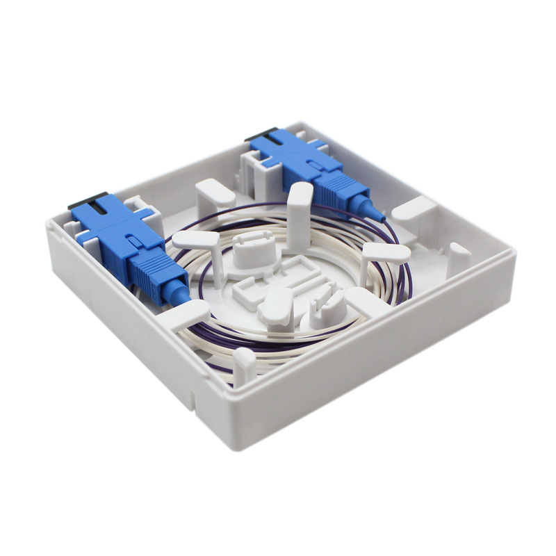 fiber optic 86 wall panel 2 cores Indoor Wall Mounted Face plate SC Rosette 86*86mm 2 Core Fiber Optic Terminal Box