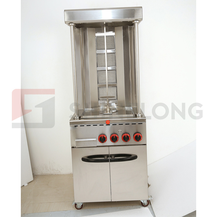 Vertical Gas Automatic Rotating Doner Kebab Machine Single Headed Chicken Shawarma Grill Machine