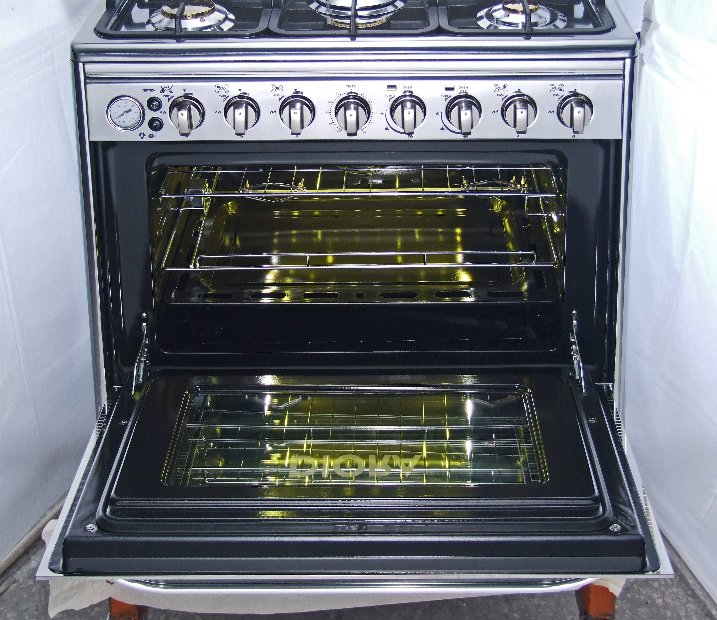 Professional Free Standing 5 Burner Kitchen Gas Range Stove Convection Gas Cooking Range Oven