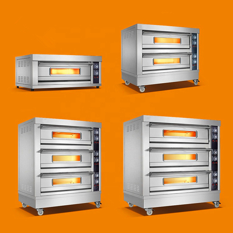 1 Deck 2 Decks 3 Decks Commercial Pizza Ovens Manufacturer Kitchen Bread Baking Bakery Cake Oven Prices Electric Oven