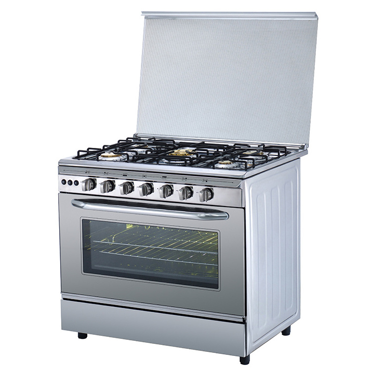 Professional Free Standing 5 Burner Kitchen Gas Range Stove Convection Gas Cooking Range Oven