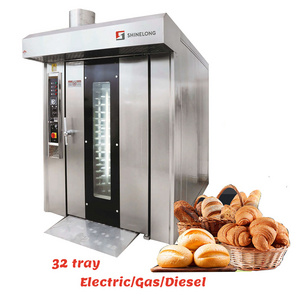 32 Tray Rotary Oven Gas Electric Big Rotating Bakery Baking Bread Bakery Industrial Oven Rotary Rack Oven