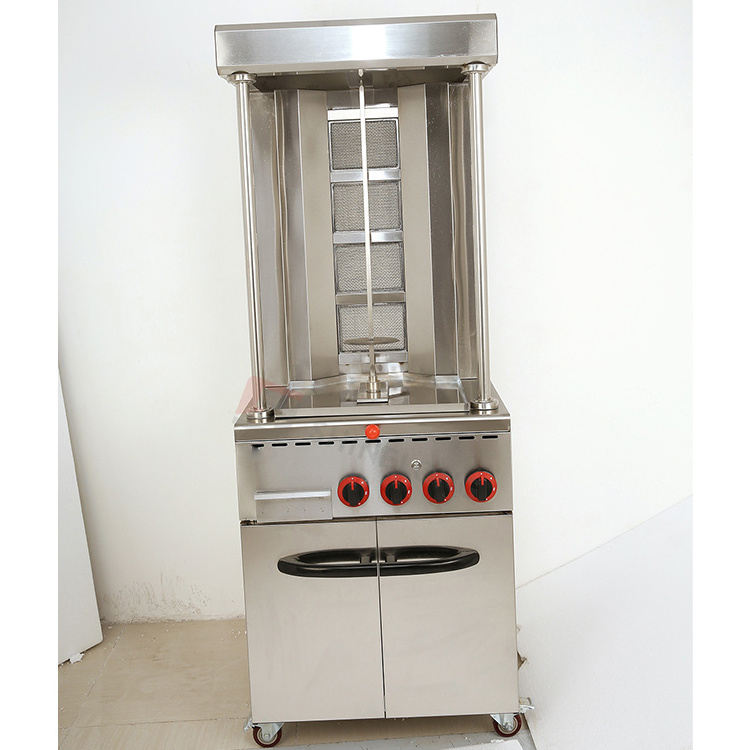 Vertical Gas Automatic Rotating Doner Kebab Machine Single Headed Chicken Shawarma Grill Machine