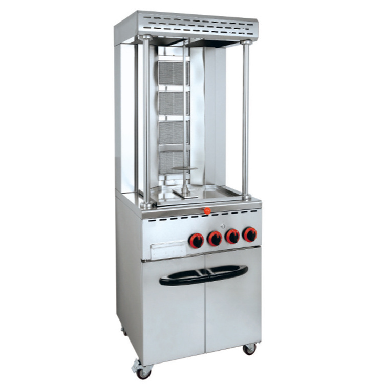 Vertical Gas Automatic Rotating Doner Kebab Machine Single Headed Chicken Shawarma Grill Machine