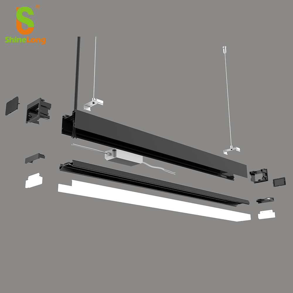 ShineLong Professional Manufacturer Trunking Aluminum Office Up-down Pendant Ceiling Lighting System Linkable Led Linear Light