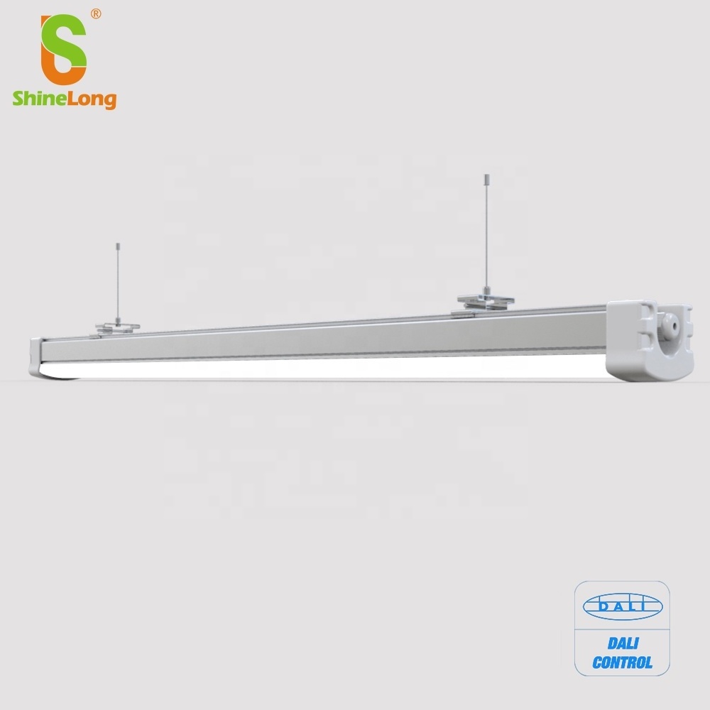 Shinelong 4ft linkable IP66 waterproof IK10 parking garage led light motion sensor 40w 50w 60w 80W tri-proof light