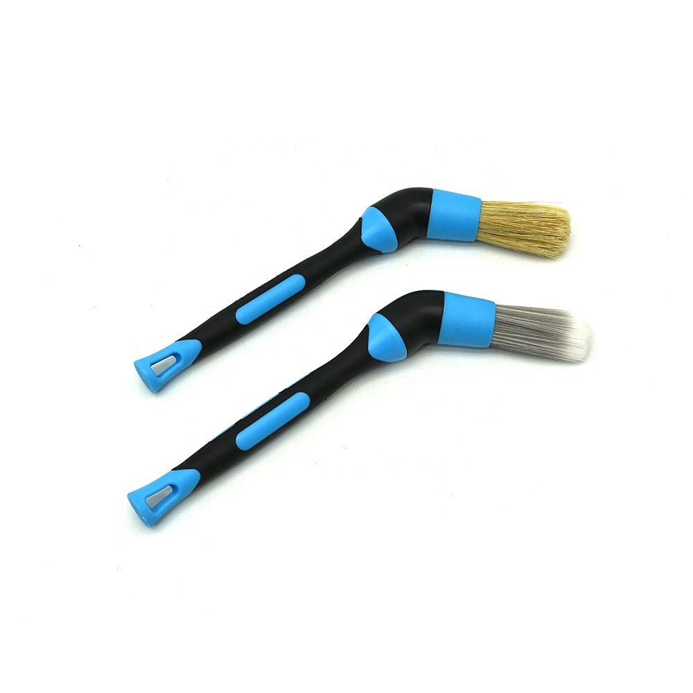 ShineOpen TPR Rubber Handle Replaceable Detailing Brush Head 3 Pack Auto Car Detail Detailing Cleaning Brush Set