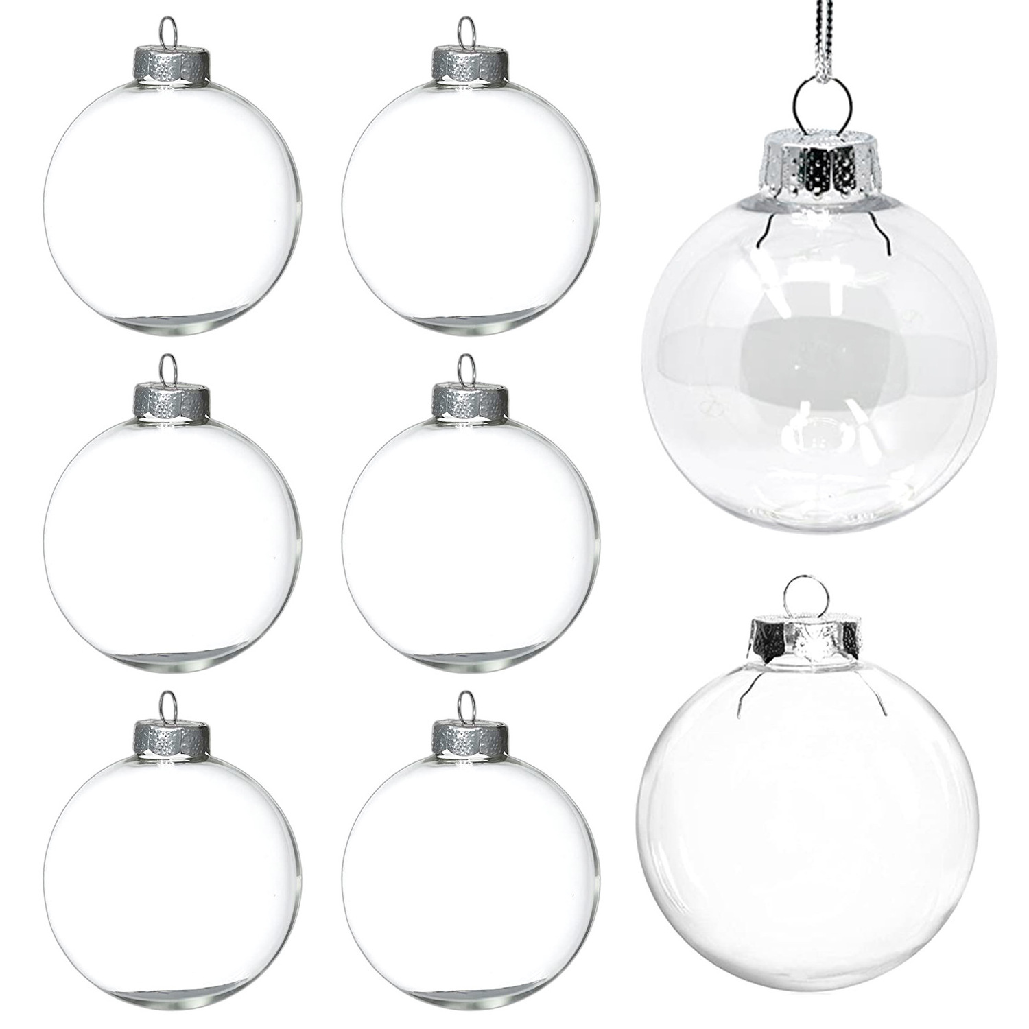 Christmas Transparent Ball Plastic Fillable Bauble Xmas Tree Hanging Ornaments Decoration