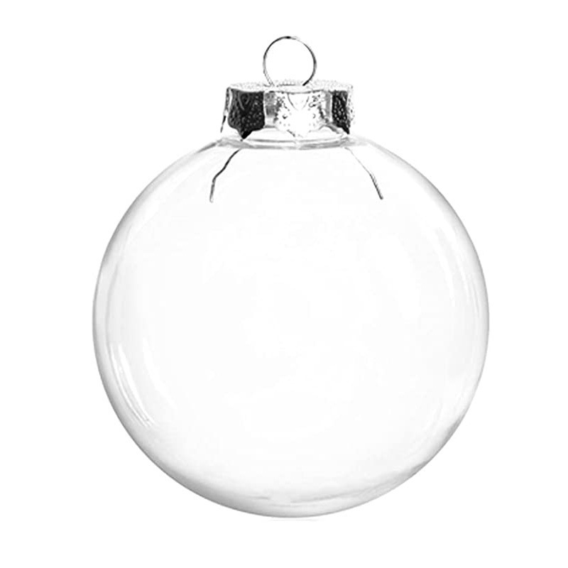 Christmas Transparent Ball Plastic Fillable Bauble Xmas Tree Hanging Ornaments Decoration