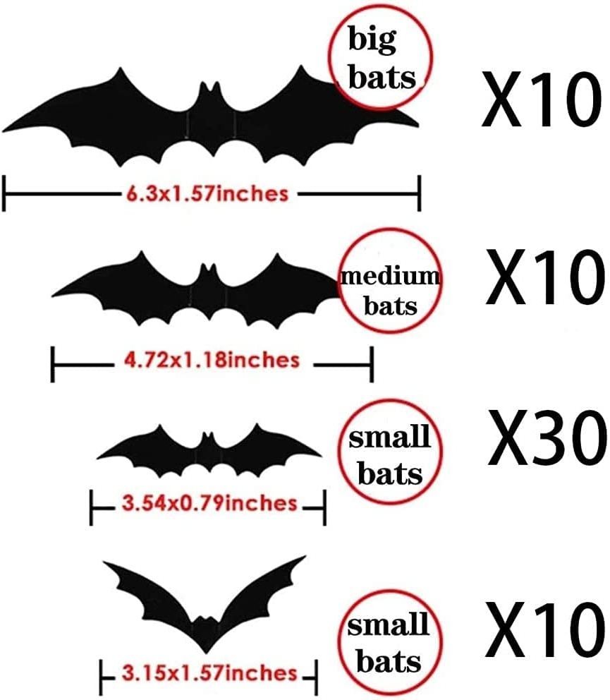 Halloween Decoration 3D Black PVC Bat Halloween Party DIY Decor Bar Room Halloween Party Scary Decos