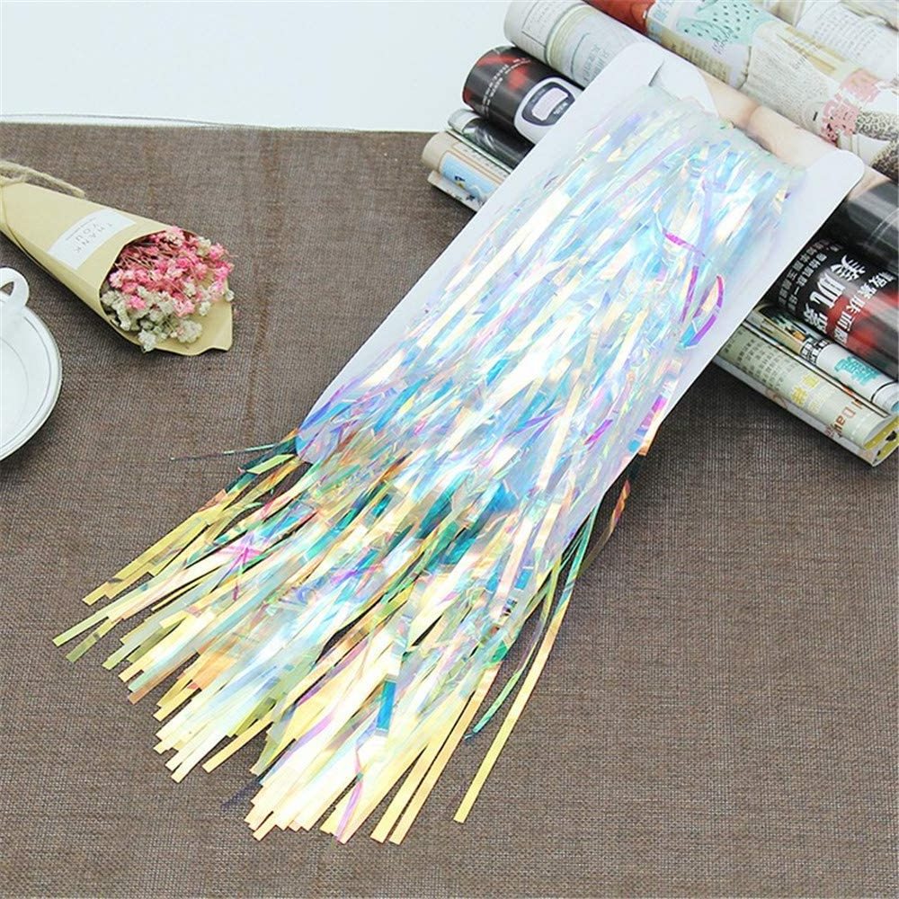 A sunflower Metallic Foil Fringe 6.5Ft Iridescent Fringe Holidays Party Photo Backdrop Multicolor Curtain Door Streamers