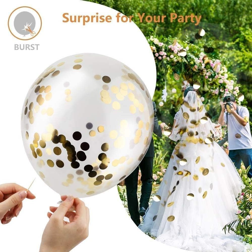 Yellow White Gold Confetti Balloons 12 inch Pastel Yellow Latex Party Balloon Theme Birthday Baby Shower Wedding Decorations