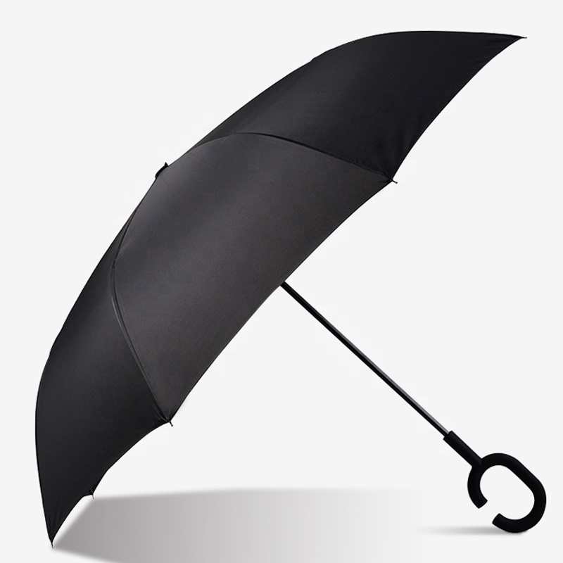 logo customize inverted umbrella windproof no drip stand kazbrella inside out reverse straight umbrella