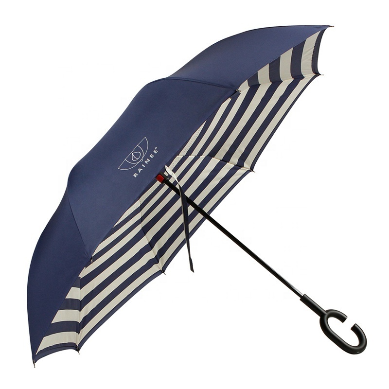 lily upside-down reverse umbrella promotional travel umbrella hands free cell phone upside down