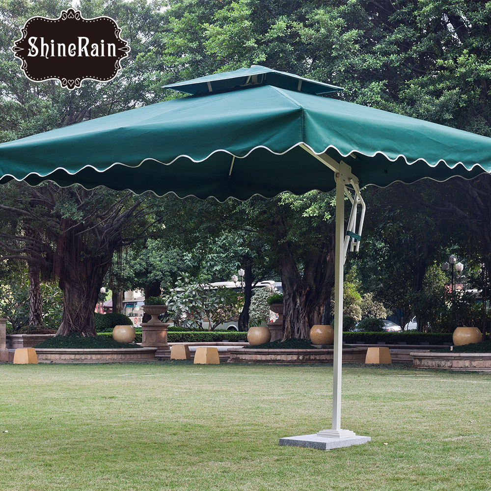 green square courtyard garden leisure umbrella outdoor sun beach umbrella